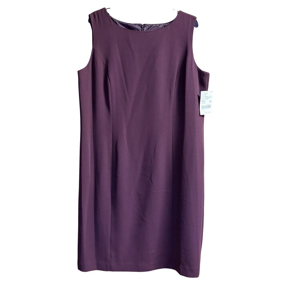 Laura Scott Woman Dress Size 18W Burgandy Zipper Closure Round Neck Sleeveless